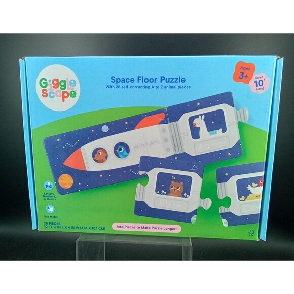 Gigglescape Space Floor Puzzle Ages 3+ Alphabet Animal Themed 28-Piece 10 Ft - Picture 1 of 9